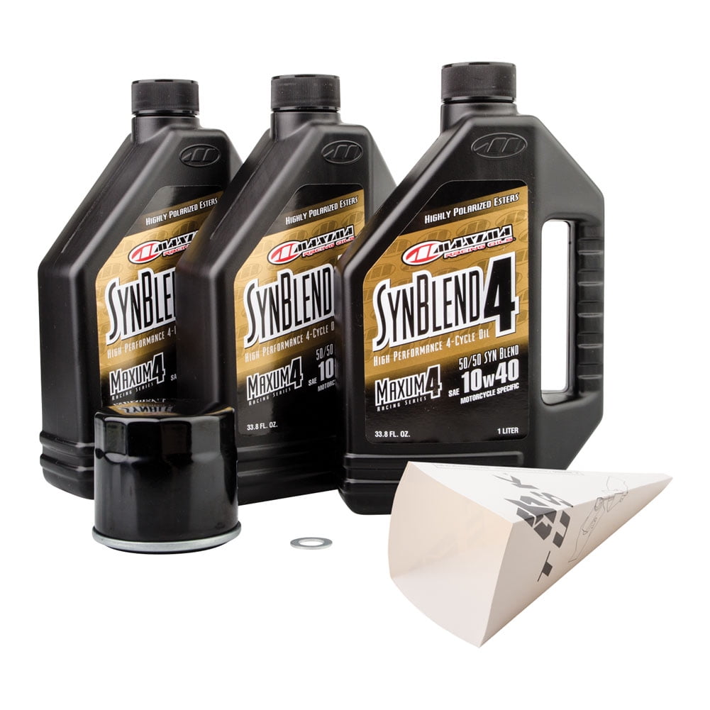 Tusk 4-Stroke Oil Change Kit Maxima Synthetic Blend 10W-40 For Suzuki King Quad 750AXi 2008-2009,2011-2025