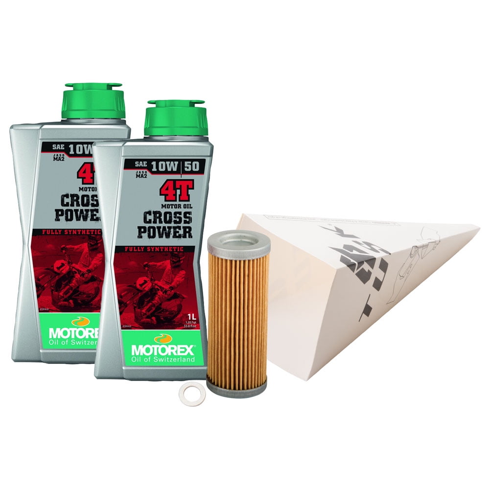 Tusk 4-Stroke Oil Change Kit Motorex Cross Power 4T 10W-50 For Husqvarna FE 450 Heritage 2023,2025