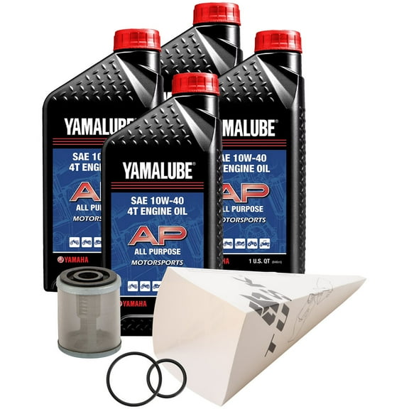 Tusk 4-Stroke Oil Change Kit Yamalube All Purpose 10W-40 For Yamaha BIG BEAR 400 IRS 4x4 2007-2012