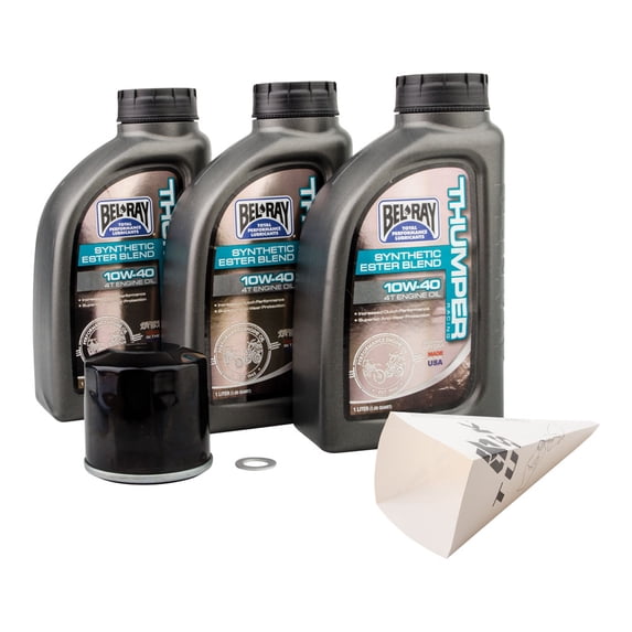 Tusk 4-Stroke Oil Change Kit for Bel-Ray Thumper Synthetic Blend 10W-40