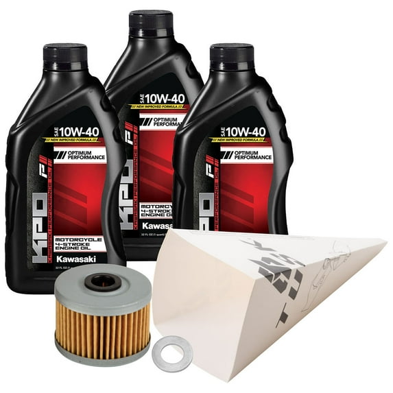 Tusk 4-Stroke Oil Change Kit for Kawasaki 10W-40 For Kawasaki KFX 700 2004-2009