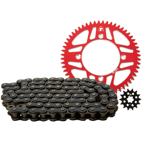 Tusk 21526800067bd4-8cb565 Chain and Sprocket Kit - Aluminum Rear/420 Off-Road Chain Red Rear Sprocket For Honda CRF150R Expert 2007-2009,2012-2026