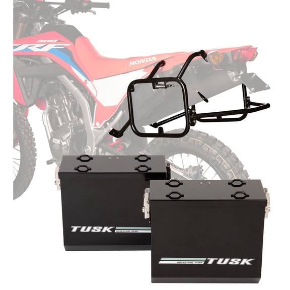 Tusk Aluminum Panniers with Pannier Racks V2 Large Black for 300L/Rally with or Without ABS 2021-2023