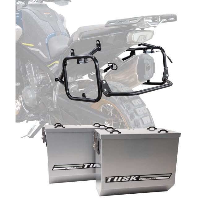 Tusk Aluminum Panniers with Pannier Racks V2 Large Silver For BMW ...