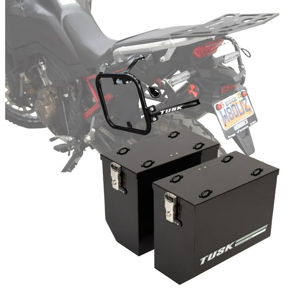 TUSK Aluminum Panniers with Pannier Racks V2 Medium Black for Honda Africa Twin DCT CRF1100 2024