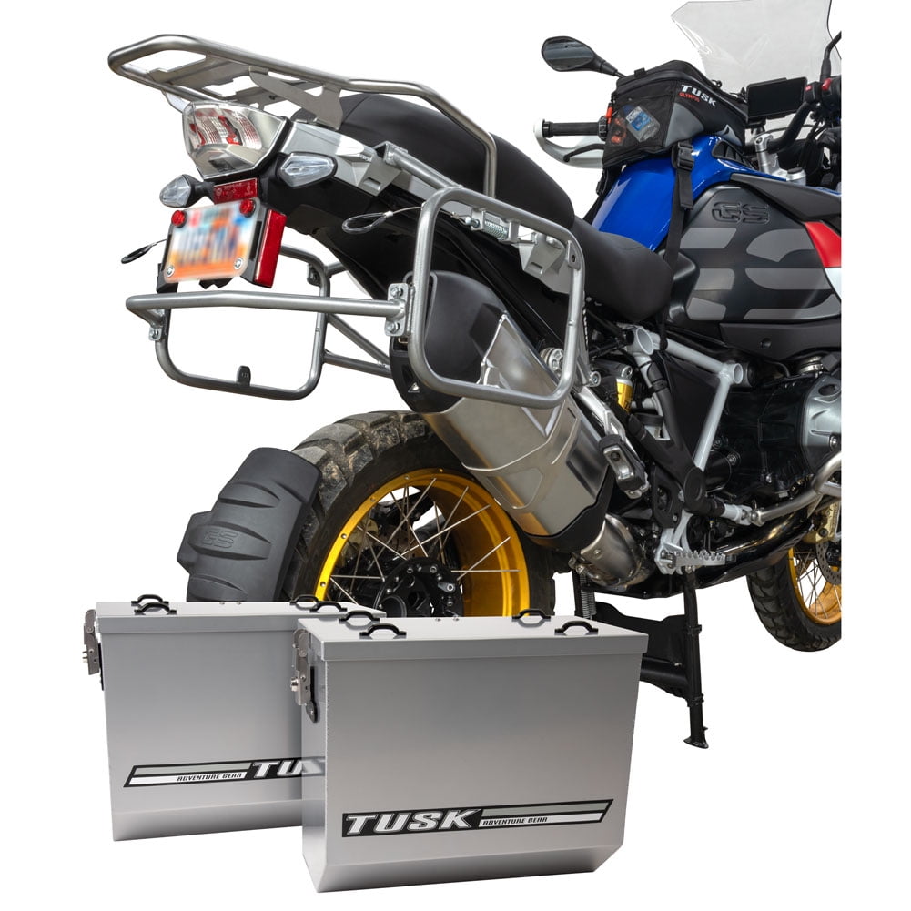 Tusk Aluminum Panniers with Pannier Racks V2 Medium Silver Panniers ...