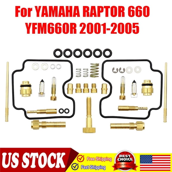 Tusk Carburetor Rebuild Kit For Yamaha Raptor 660 R 01~04 Carb Jet Float Needle.