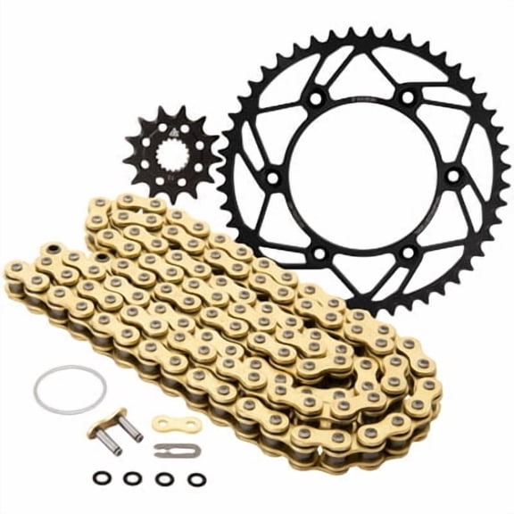 Tusk Chain and Sprocket Kit - AeroSteel Rear/Gold X-Ring Chain For Honda CR250R 2002-2007