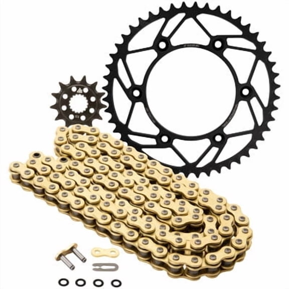 Tusk Chain and Sprocket Kit - AeroSteel Rear/Gold X-Ring Chain For Honda CRF250R 2018-2021