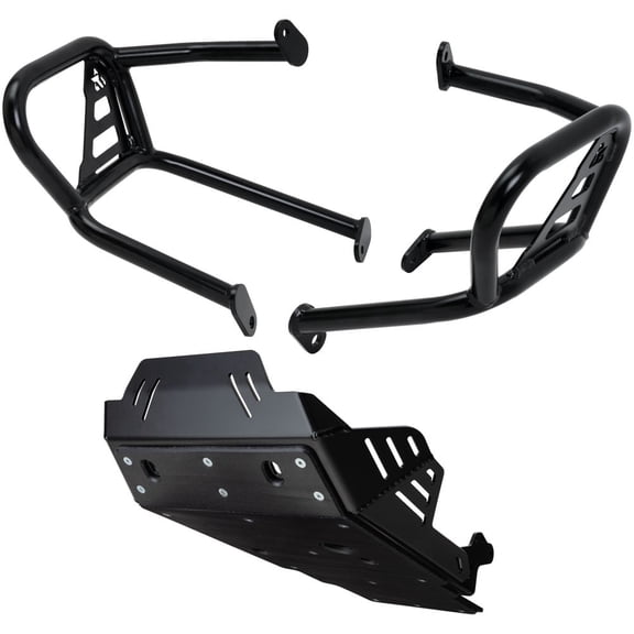 Tusk Crash Bars with Quiet Glide ADV Skid Plate Kit Compatible with BMW R1300GS 2024-2025 (Black)