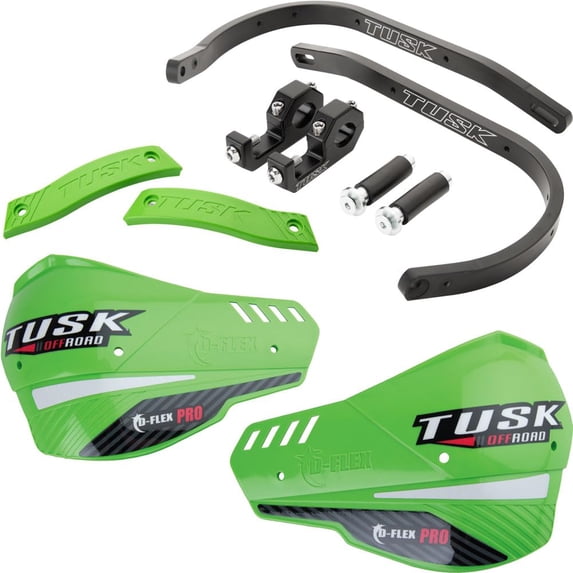 Tusk D-Flex Pro Adventure Handguards Black Bar/Green Plastics 7/8" Bars for KTM 1190 Adventure 2013-2016