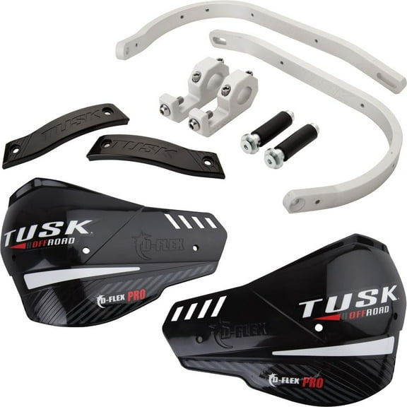 Tusk D-Flex Pro Adventure Handguards Silver Bar/Black Plastics 7/8" Bars for Honda XR650L 1993-2009,2012-2023
