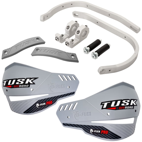 Tusk D-Flex Pro Adventure Handguards Silver Bar/Grey Plastics 1 1/8" Bars for Honda Crf250L Rally (Abs) 2017-2020