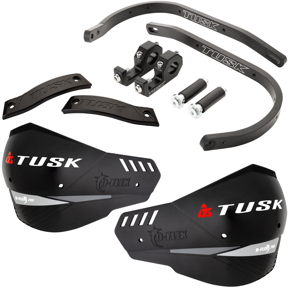 Handlebar Shield Tusk D‑Flex Pro Handguards – Black Aluminum Bar/Black Shields ...
