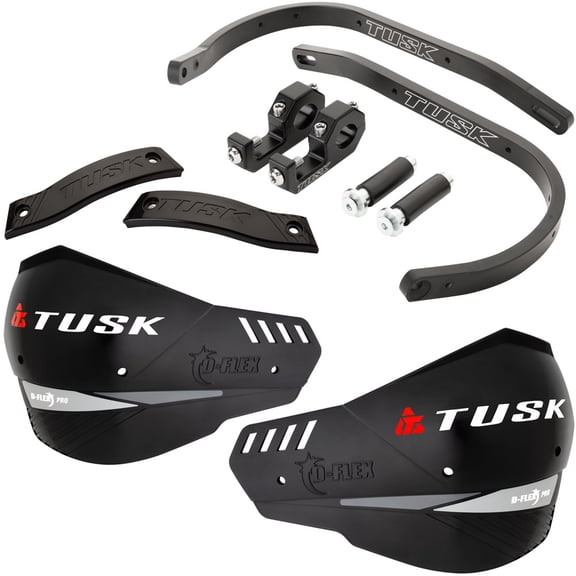 Tusk D-Flex Pro Handguards Black Bar/Black Plastics 1 1/8" Bars