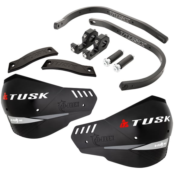 Tusk D-Flex Pro Handguards Black Bar/Black Plastics 7/8" Bars For Suzuki DS100 1978-1981