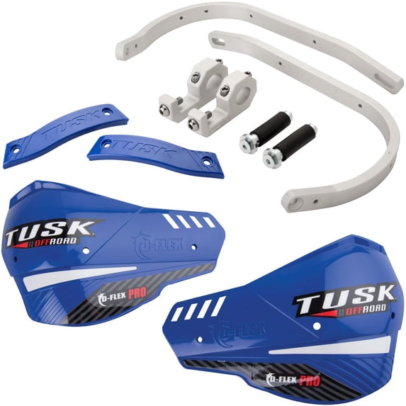 Tusk D-Flex Pro Handguards Silver Bar/Blue Plastics 7/8" Bars
