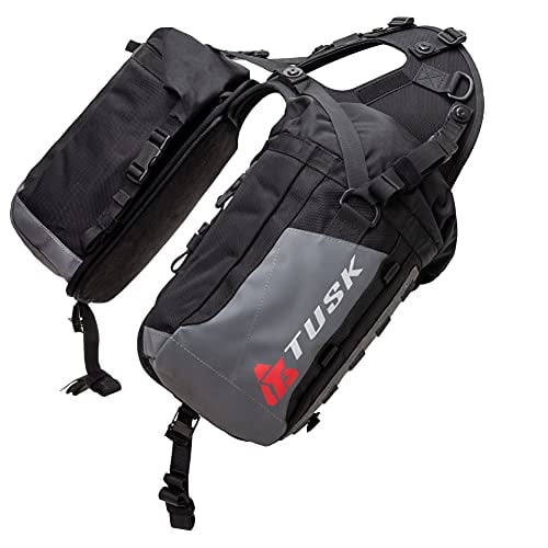 Tusk Excursion Rackless Luggage System Base in black with standard heat shield for motorcycles