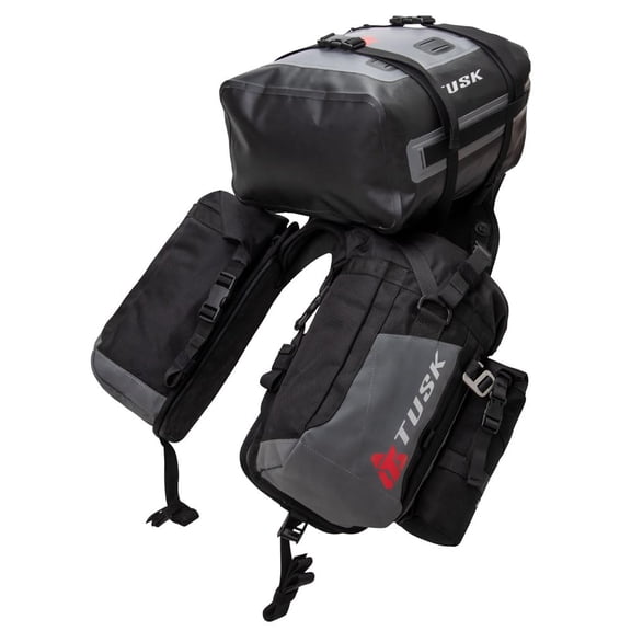Tusk Excursion Rackless Luggage System w/ Small Dry Duffel & Bottle Holders Standard Heat Shield For KTM 390 Adventure 2020-2022