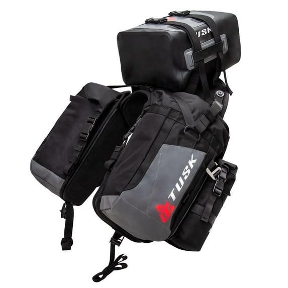 Tusk Excursion Rackless Luggage System w/ X-Small Dry Duffel & Bottle Holders Standard Heat Shield For HONDA CRF450L 2019-2020