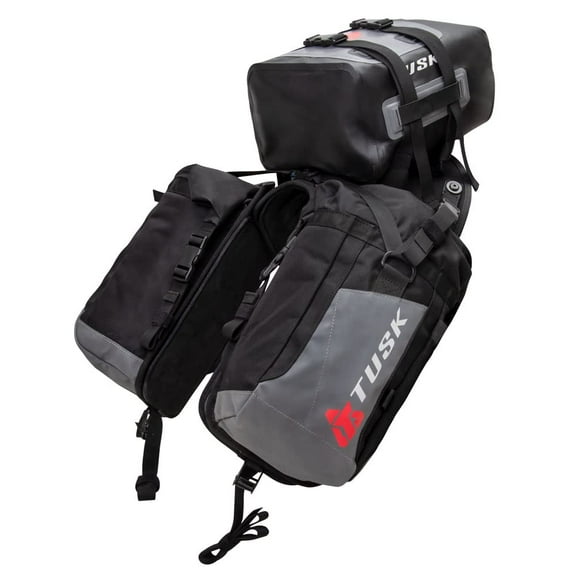 Tusk Excursion Rackless Luggage System w/ X-Small Dry Duffel Tail Bag Standard Heat Shield For HONDA CRF300L Rally 2021-2022