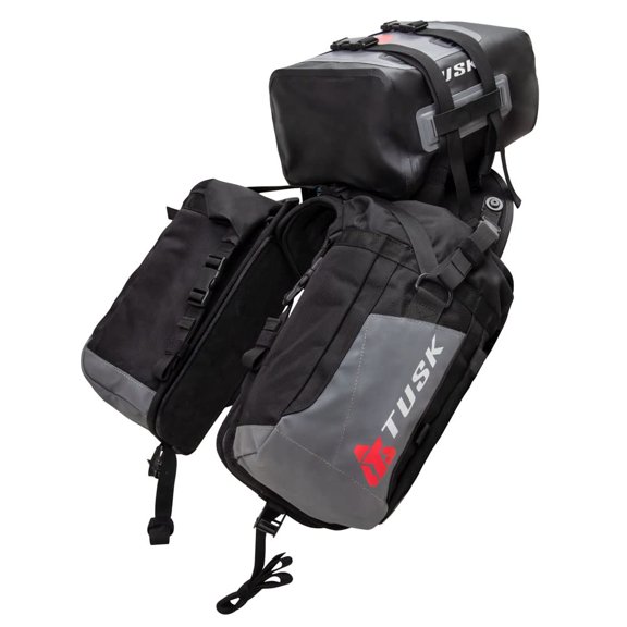 Tusk Excursion Rackless Luggage System w/ X-Small Dry Duffel Tail Bag Standard Heat Shield For HONDA CRF300L Rally (ABS) 2021-2022