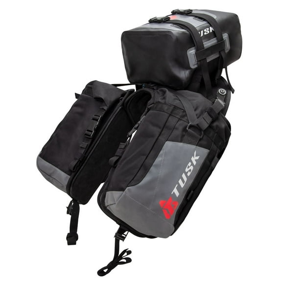 Tusk Excursion Rackless Luggage System w/ X-Small Dry Duffel Tail Bag Standard Heat Shield For KTM 690 ENDURO 2008-2013