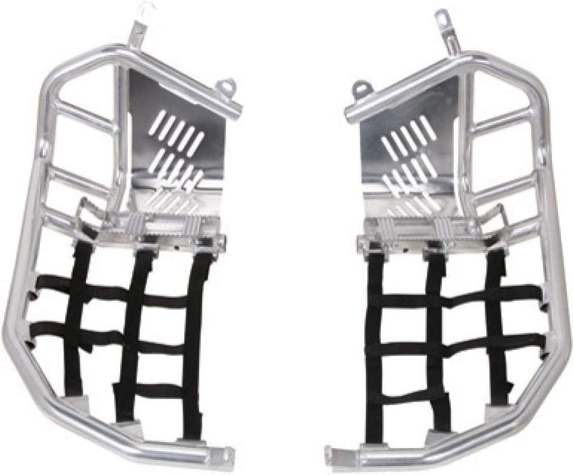Tusk Foot Peg Nerf Bars With Heel Guards Silver With Black bing For