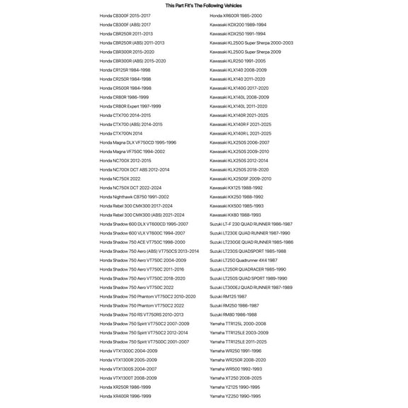 Tusk Front Brake Master Cylinder Rebuild Kit for Honda Shadow 600 VLX VT600C 1994-2007