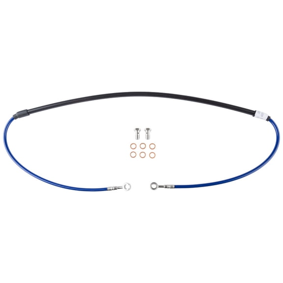 Tusk Front Motorcycle Steel Braided Brake Line Standard Length Blue for Ktm 380 Exc 2000-2002