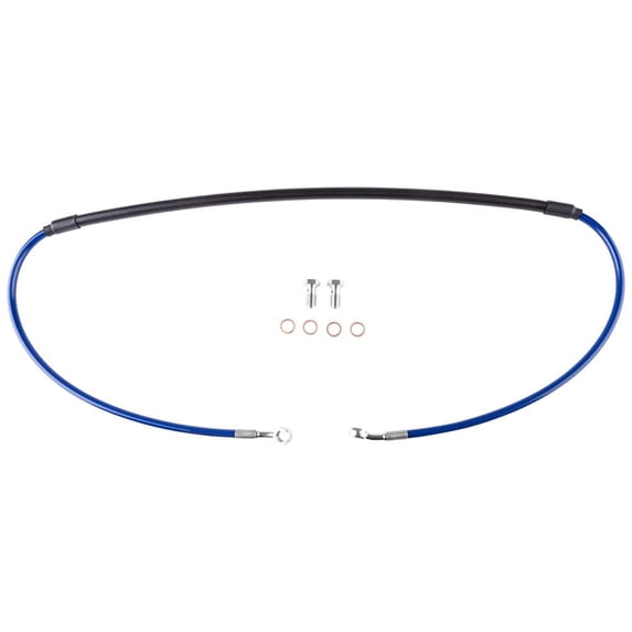 Tusk Front Motorcycle Steel Braided Brake Line Standard Length Blue for Yamaha YZ250 2005-2024