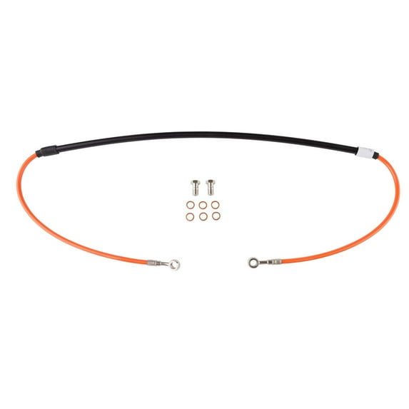 Tusk Front Motorcycle Steel Braided Brake Line Standard Length Orange for Ktm 520 Mxc 4 Stroke 2002