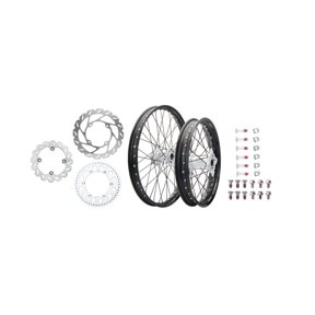 Tusk Impact Complete Front/Rear Wheel Package 1.60 X 21 / 2.15 X 19 Black Rim/Black Spoke/White Hub for Ktm 250 Sx-F 2017-2022