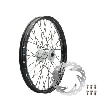 Tusk Impact Complete Front And Rear Wheel 1.60 X 21 / 1.85 X 18 Black Rim Silver Spoke Black Hub For Sur Ron Ultra Bee 2023