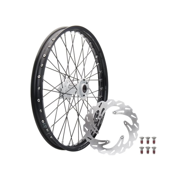 Tusk Impact Complete Front Wheel Package 21 X 1.60 Black Rim/Black Spoke/White Hub for Yamaha Yz250X 2016
