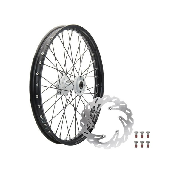 Tusk Impact Complete Front Wheel Package 21 X 1.60 Black Rim/Black Spoke/White Hub for Honda Cr125R 2002-2007