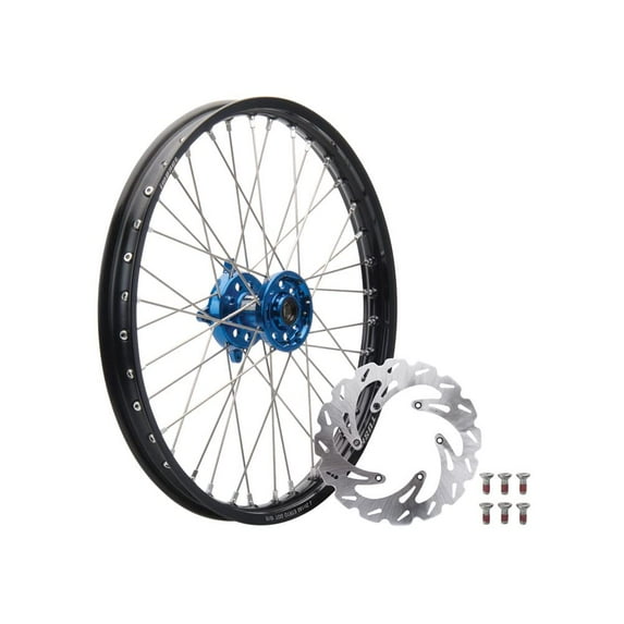 Tusk 19335900244E57-B56F7B Impact Complete Front Wheel Package 21 X 1.60 Black Rim/Silver Spoke/Blue Hub for Ktm 350 Xc-F Factory Edition 2022-2025