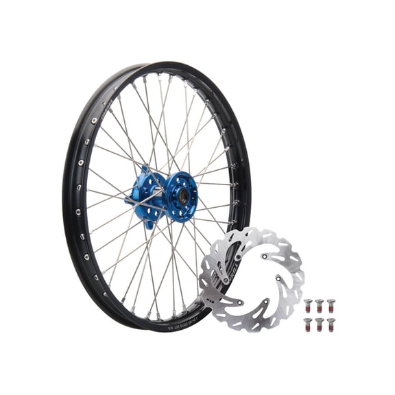 Tusk Impact Complete Front Wheel Package 21 X 1.60 Black Rim/Silver Spoke/Blue Hub for Ktm 500 Exc-F Champion Edition 2025