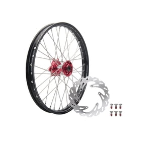 Tusk Impact Complete Front Wheel Package 21 X 1.60 Black Rim/Silver Spoke/Red Hub for Ktm 250 Xc 2006-2019