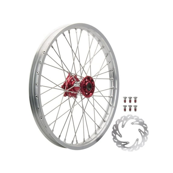 Tusk 19335900153F97-7620Fa Impact Complete Front Wheel Package 21 X 1.60 Silver Rim/Silver Spoke/Red Hub for Honda Crf250R 2015-2025