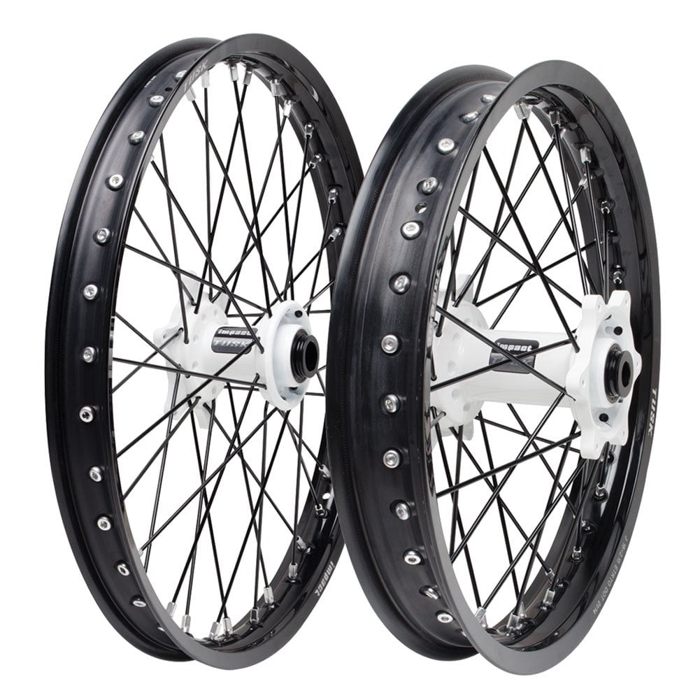 Tusk Impact Complete Front and Rear Wheel 1.60 x 21 / 2.15 x 18 Black ...