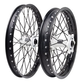 Tusk Impact Complete Front And Rear Wheel 1.60 X 21 / 2.15 X 19 Black Rim/Black Spoke/White Hub for Ktm 150 Xc-W I (Fuel Injected) 2020-2023