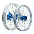 thumbnail image 1 of Tusk Impact Complete Front and Rear Wheel 1.60 x 21 / 2.15 x 19 Silver Rim/Silver Spoke/Blue Hub For Yamaha YZ125 50th Anniversay Edition 2024, 1 of 3