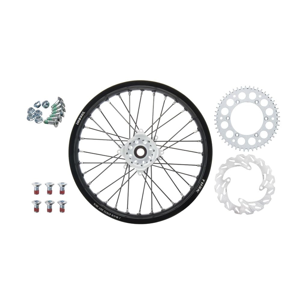 Tusk Impact Complete Rear Wheel Package 18 x 2.15 Black Rim/Black Spoke ...
