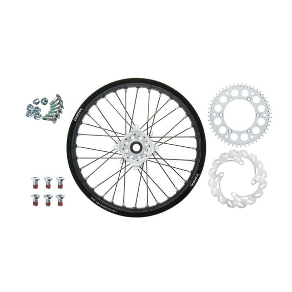 Tusk Impact Complete Rear Wheel Package 18 X 2.15 Black Rim/Black Spoke/White Hub for Ktm 200 Xc 2006-2009