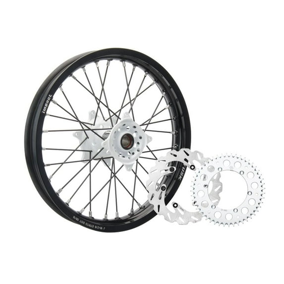 Tusk Impact Complete Rear Wheel Package 18 x 2.15 Black Rim/Black Spoke/White Hub For Yamaha YZ125 2022-2023