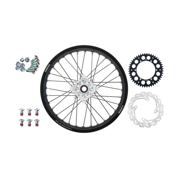 Tusk Impact Complete Rear Wheel Package 19 X 2.15 Black Rim/Black Spoke/White Hub for Ktm 450 Sx-F Factory Edition 2014-2015