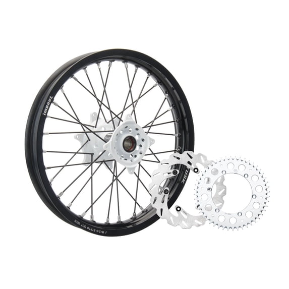 Tusk Impact Complete Rear Wheel Package 19 X 2.15 Black Rim/Black Spoke/White Hub for Yamaha Yz250X 2016-2021