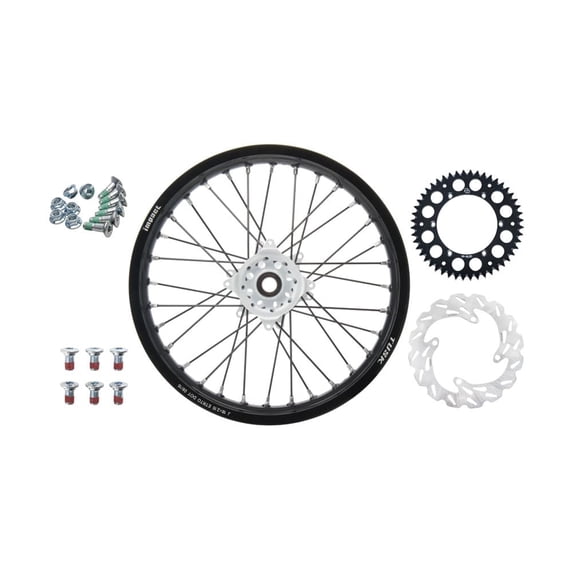 Tusk Impact Complete Rear Wheel Package 19 x 2.15 Black Rim/Black Spoke/White Hub