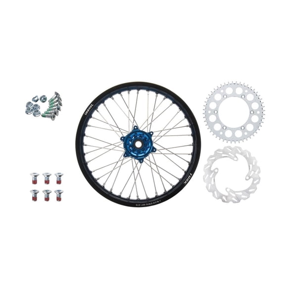 Tusk Impact Complete Rear Wheel Package 19 x 2.15 Black Rim/Silver Spoke/Blue Hub For KTM 300 XC-W i Six Days (Fuel Injected) 2019-2020